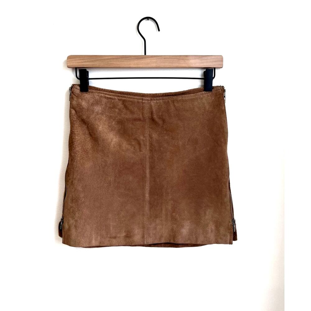 Brown Suede Baddie Mini Skirt by Blank NYC Size 26
